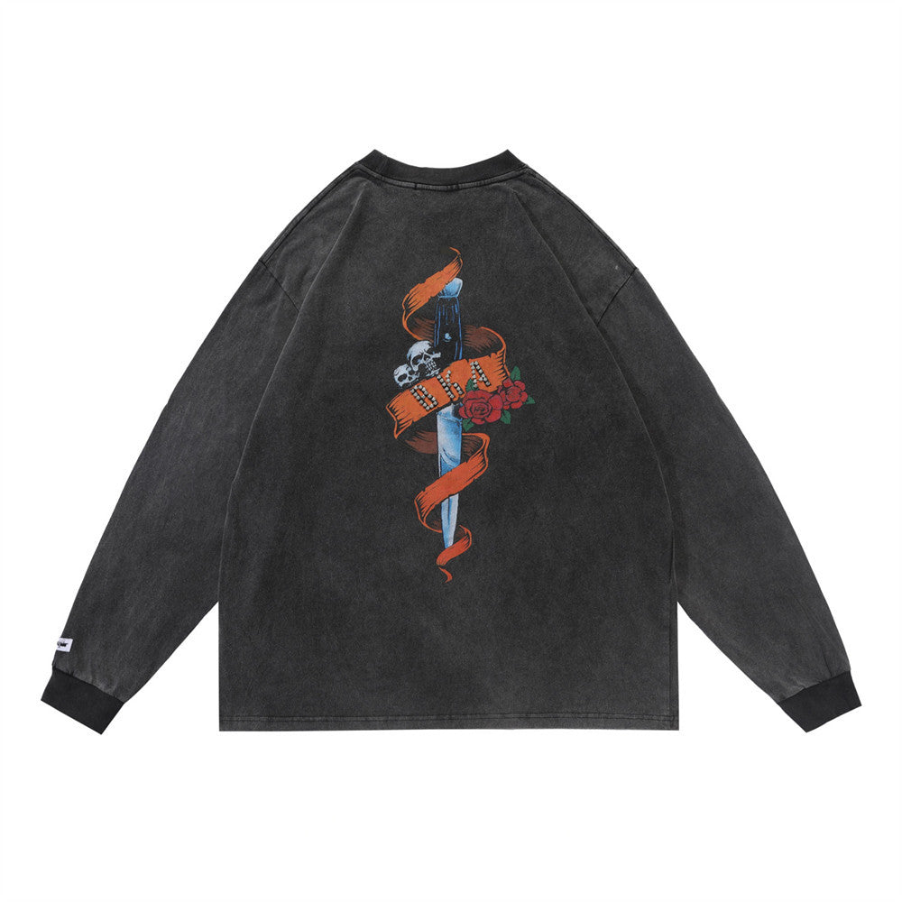 Dark Demon Skull Long Sleeve T-Shirt Men