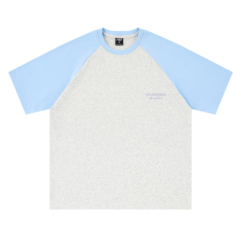 Contrast Stitching Short Sleeves T-shirt Men