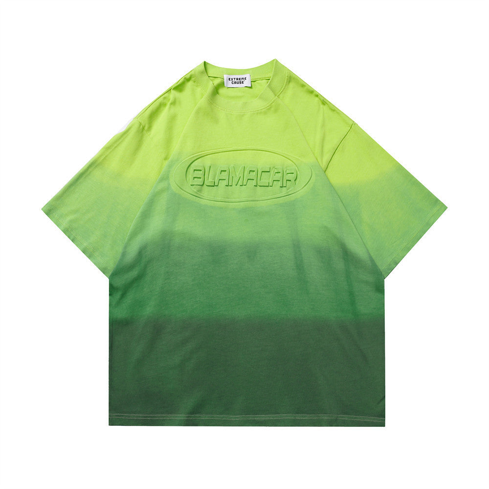 Dyed Gradient Short-sleeved T-shirt Men