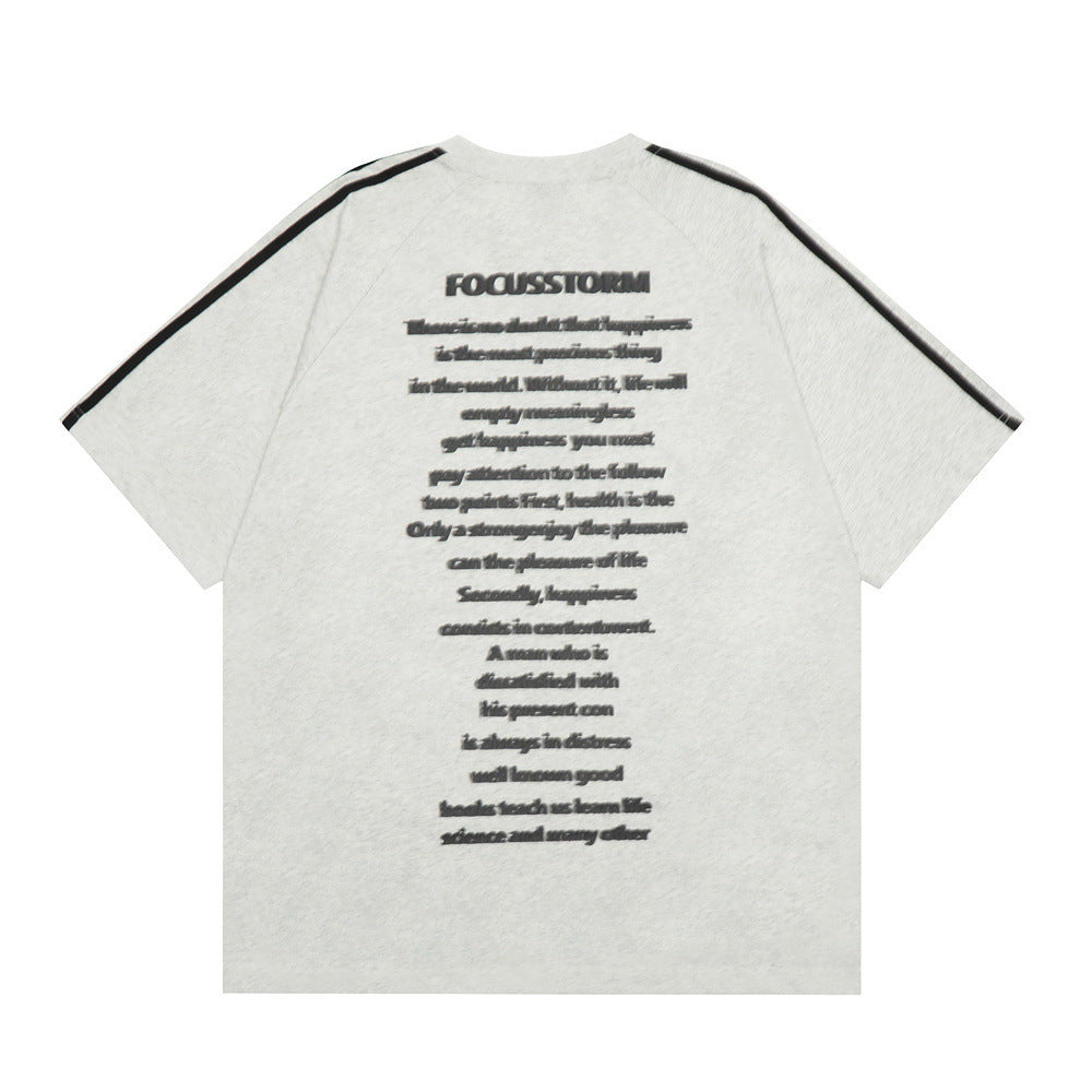 Fashion Personality Short Letter Cotton T-shirt Men
