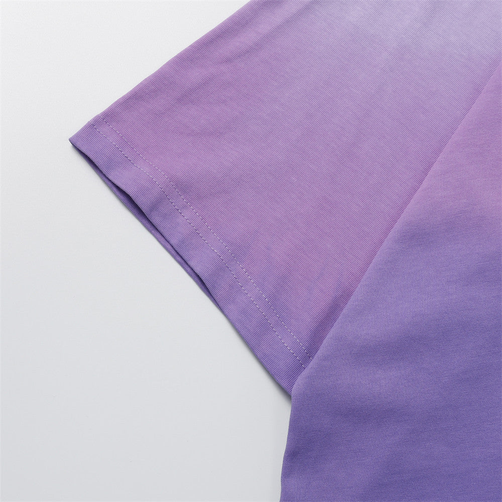 Dyed Gradient Short-sleeved T-shirt Men