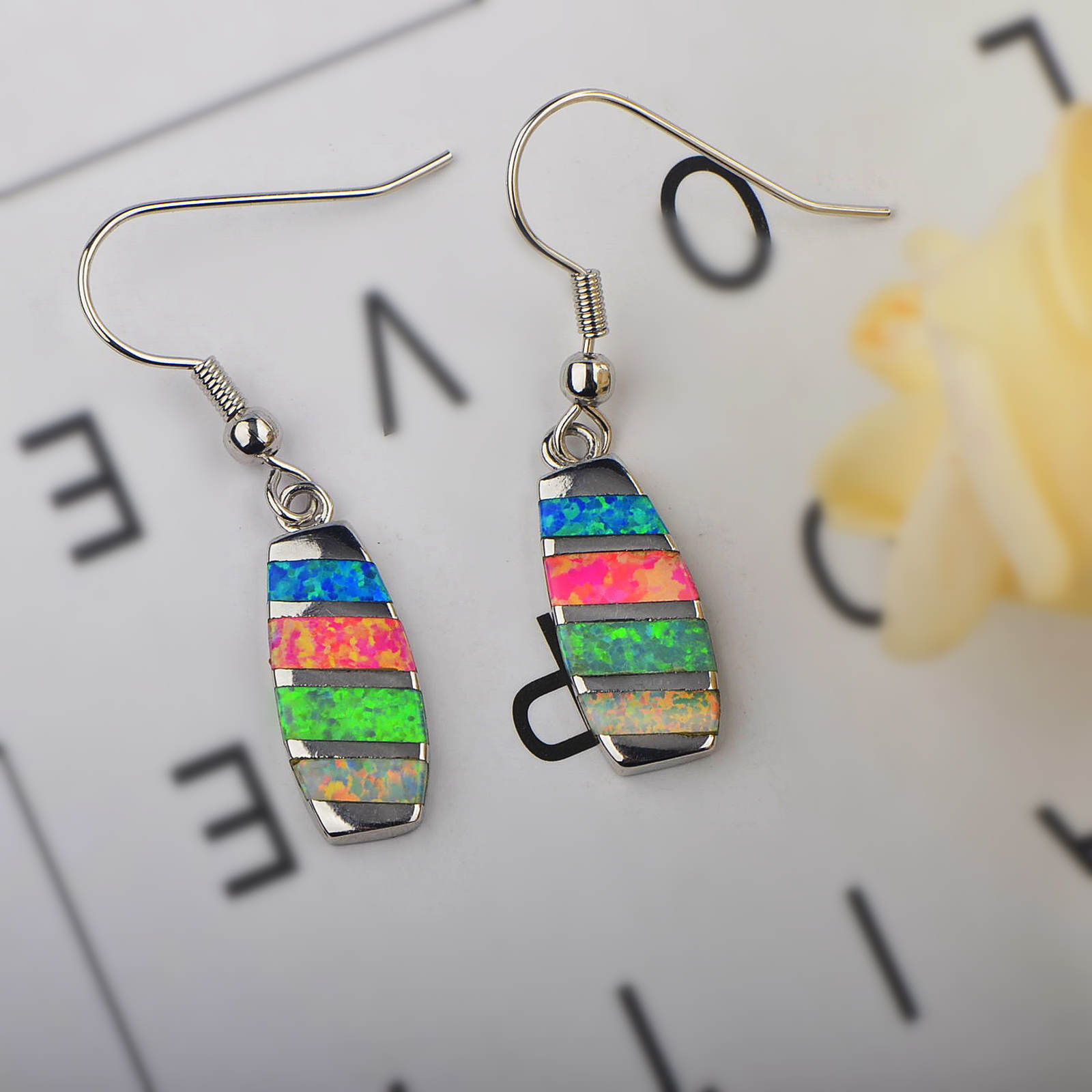 Simple Casual Color Women's Rectangular Earrings