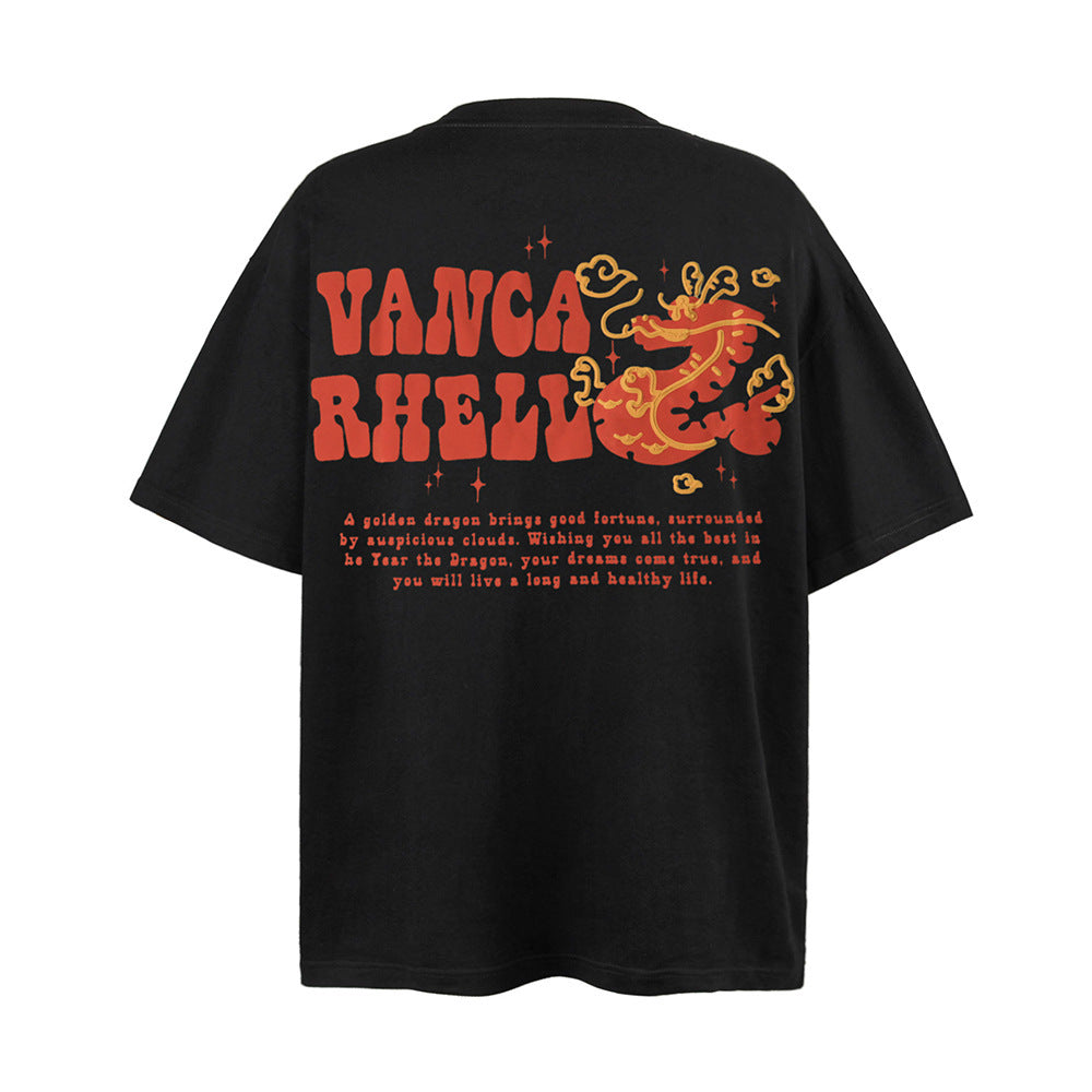 Fashion Zodiac Dragon Printed T-shirt Men