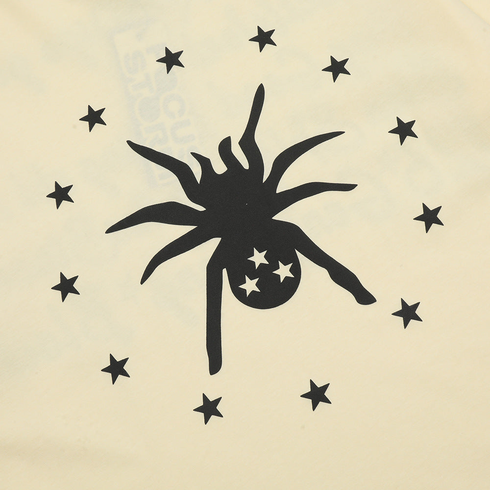 Spider Print Short-sleeved T-shirt For Men