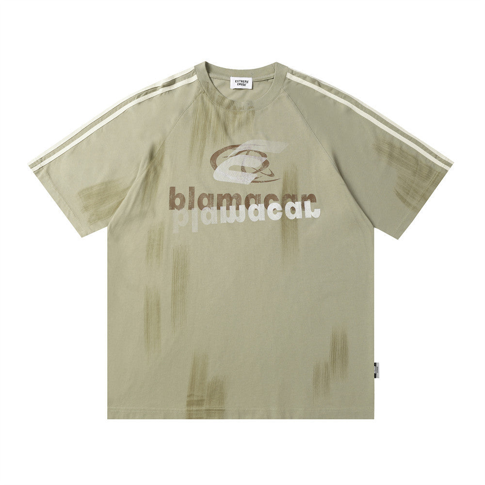 Fashion Letter Loose Short Sleeve T-shirt Men