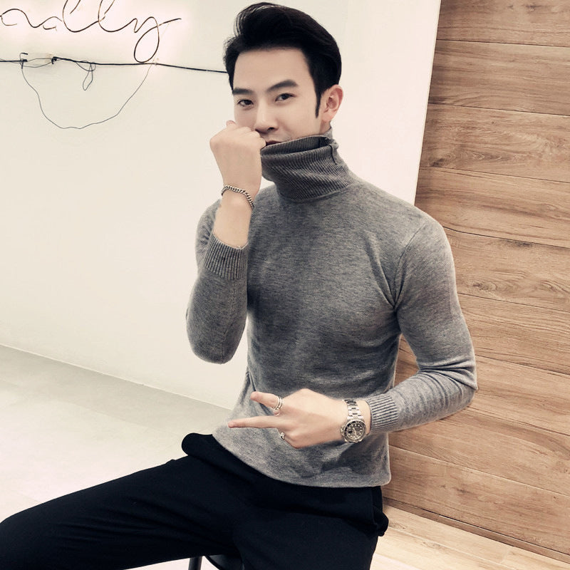Men's Fall Fashion Slim Solid Color Turtleneck Sweater