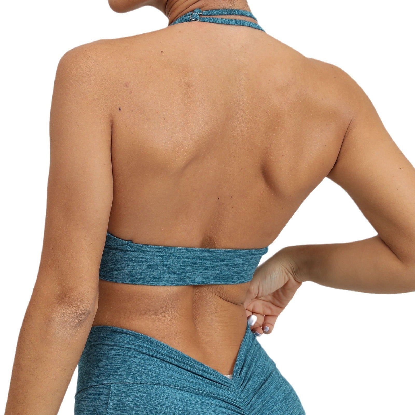 Adjustable Shoulder Strap Halter Sports Bra