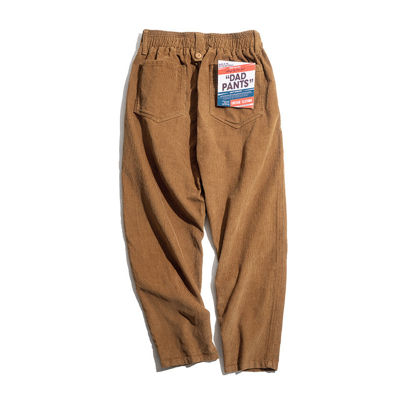 Maden Vintage Brown Corduroy Pants Men Solid Harajuku Straight  Pant Cargo Retro Casual Streetwear Trouser Safari  Bottoms