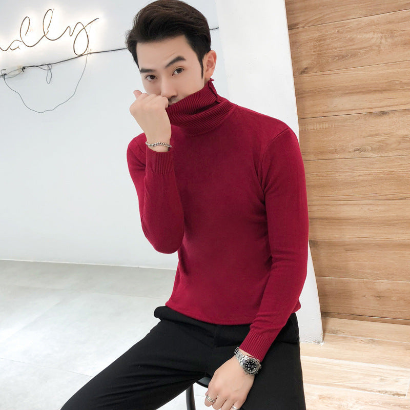Men's Fall Fashion Slim Solid Color Turtleneck Sweater