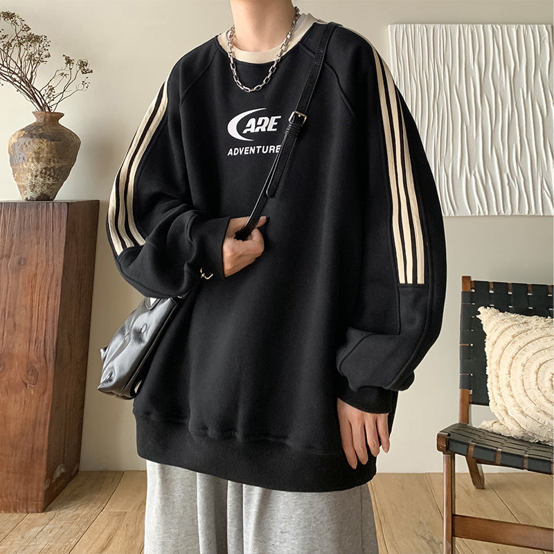 Letter Embroidered Long Sleeve T-shirt Men
