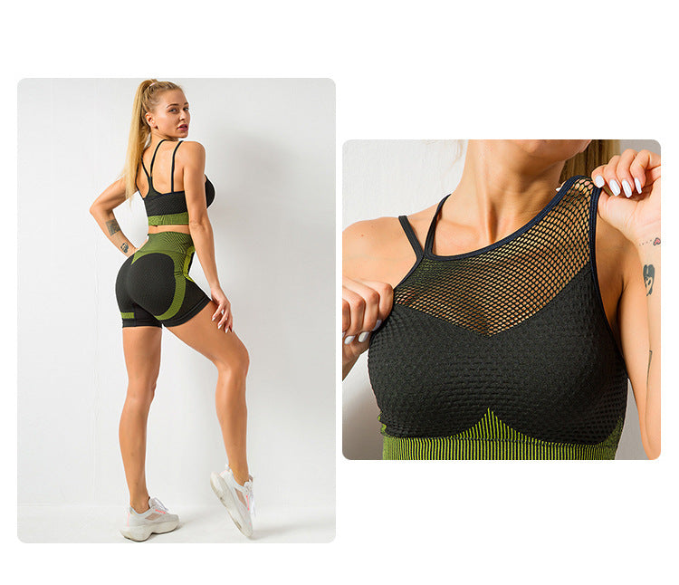 Sports Running Seamless Fitness Bra Set Women