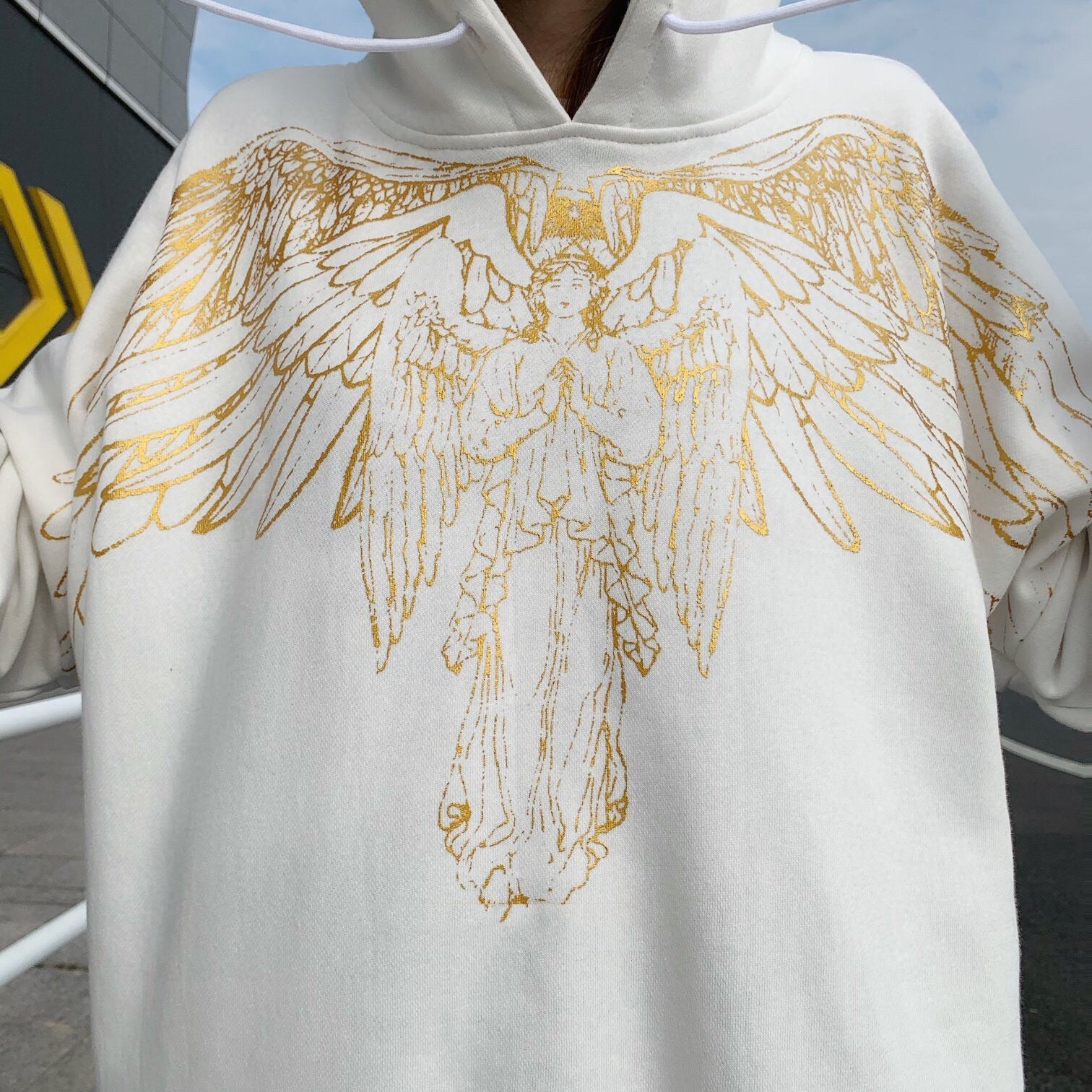 Men's And Women's Same Style Couple Sweater With Angel And Virgin Wings Pattern