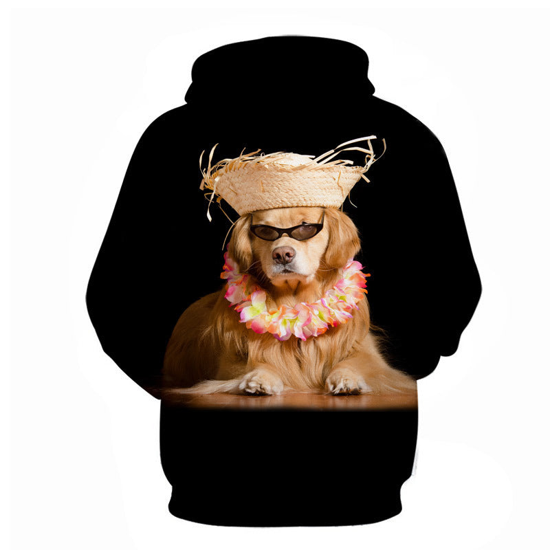 Fashionable Men's Digital Printed 3D Cute Dog Hoodie