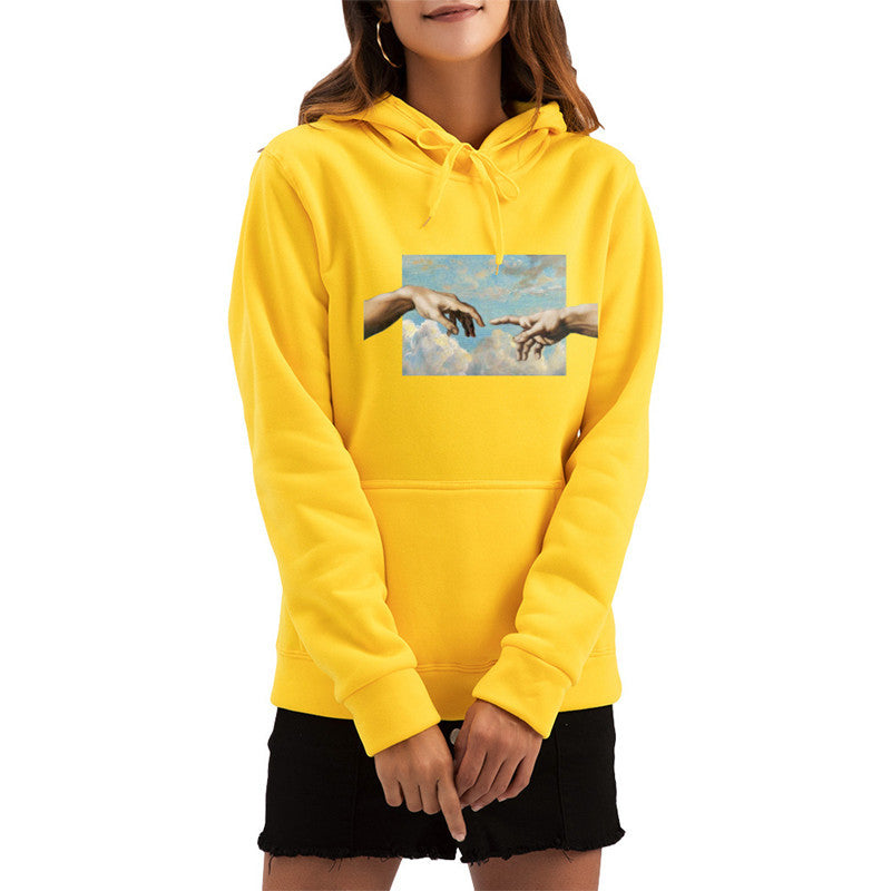 Printed Loose Round Neck Pullover Long Sleeve Sweater