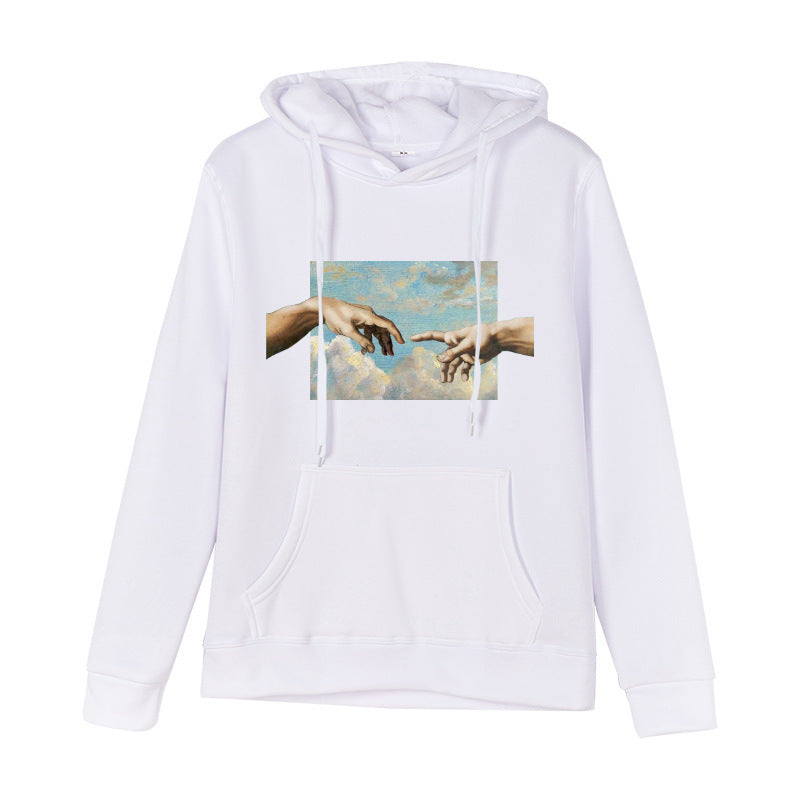 Printed Loose Round Neck Pullover Long Sleeve Sweater