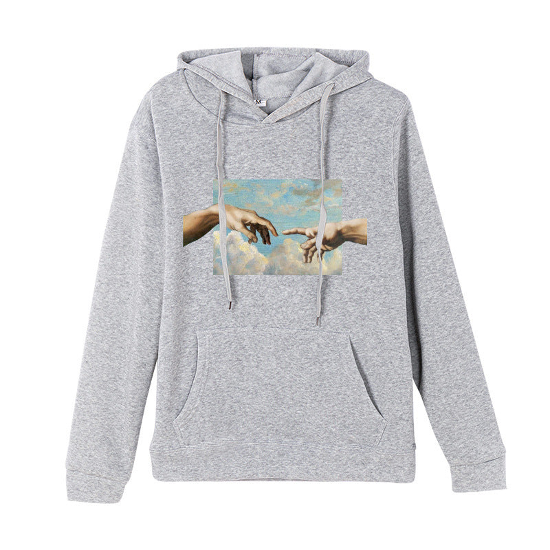 Printed Loose Round Neck Pullover Long Sleeve Sweater