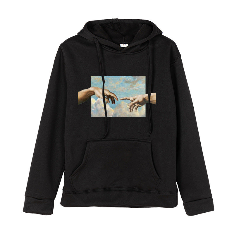 Printed Loose Round Neck Pullover Long Sleeve Sweater