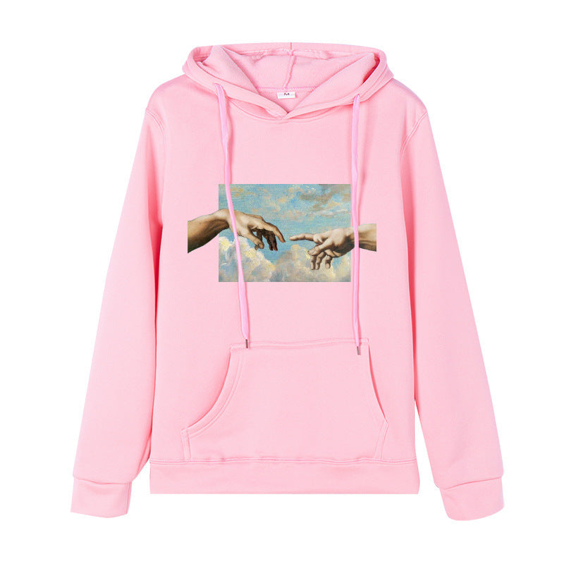 Printed Loose Round Neck Pullover Long Sleeve Sweater