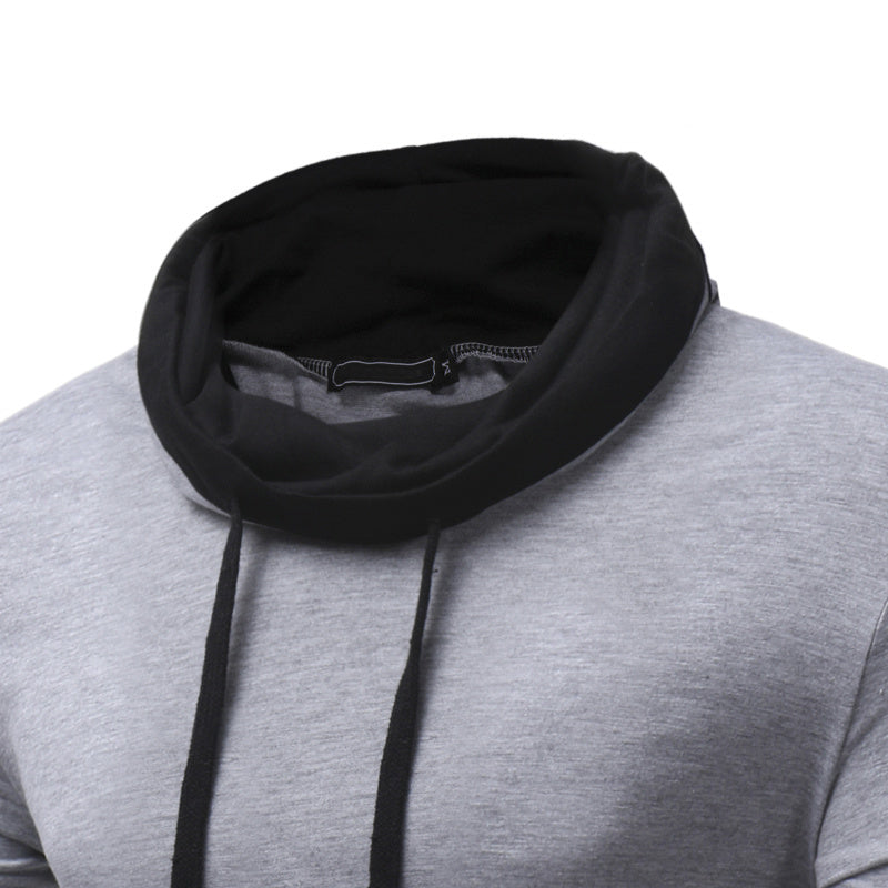 Men's New Pile Collar Men's Casual Slim Long-Sleeved T-Shirt T01