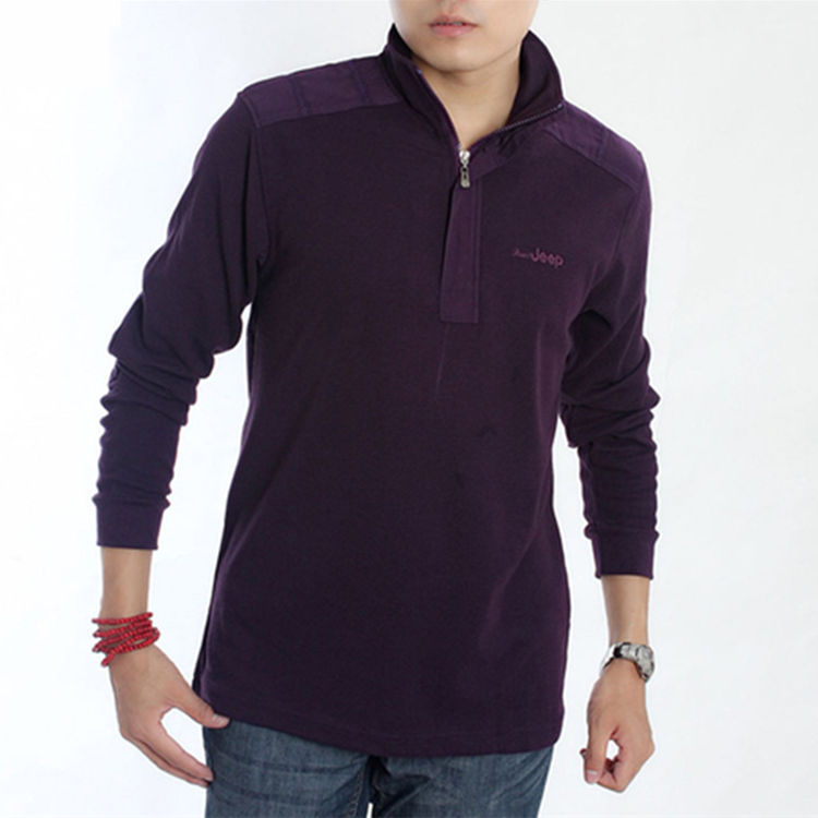 Solid Color Cotton Casual Lapel Men's Father t-Shirt
