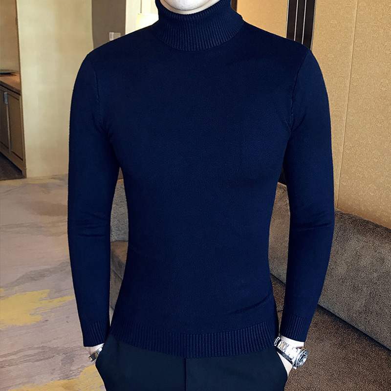 Gioele - Elegante Maglione Collo Alto Tinta Unita