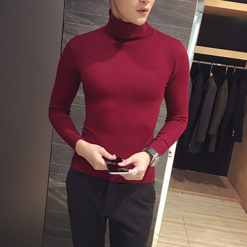 Gioele - Elegante Maglione Collo Alto Tinta Unita