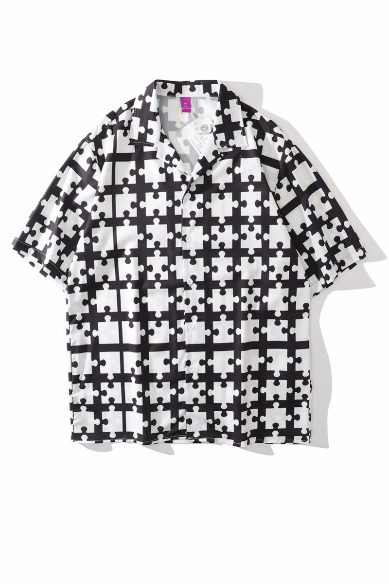 American Casual Plaid Building Block Shirt Short Sleeve