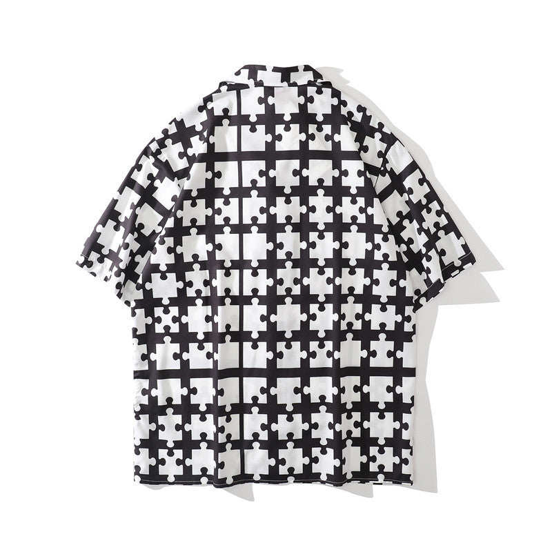 American Casual Plaid Building Block Shirt Short Sleeve