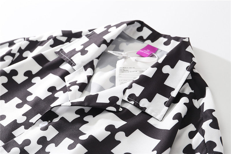 American Casual Plaid Building Block Shirt Short Sleeve