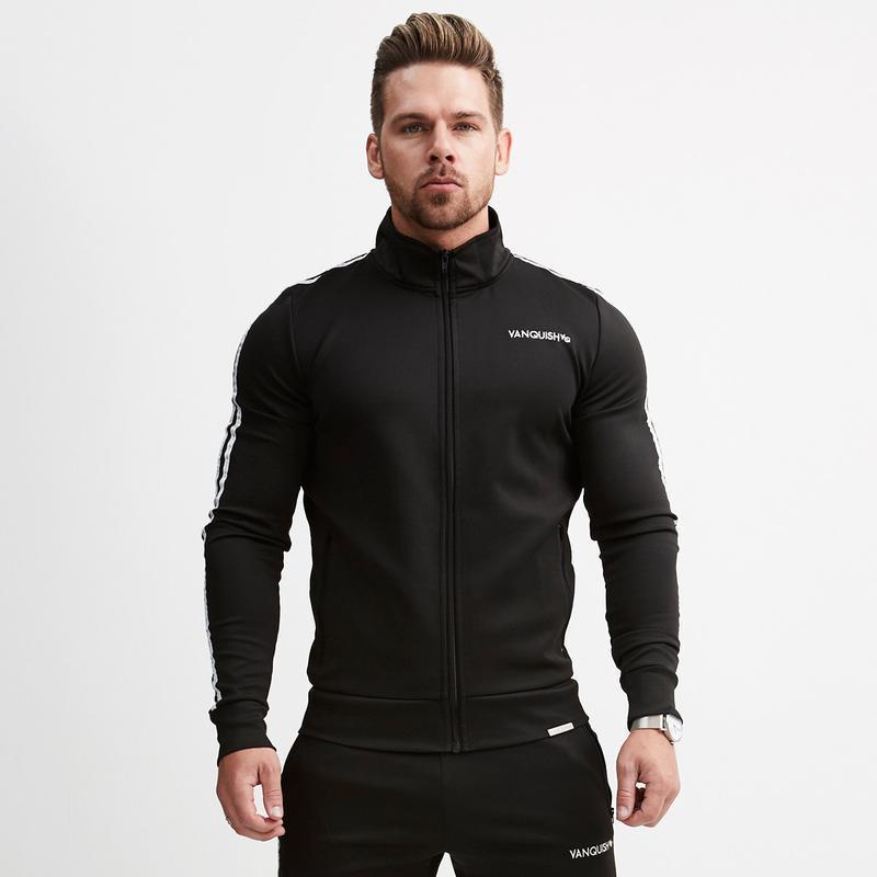 Striped Jacket Slim-fit Running Sports Sweatshirt Men's Sportswear