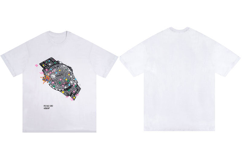 Watch Print Short-sleeved T-shirt Men