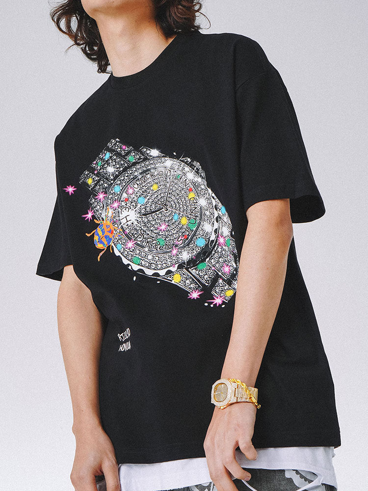 Watch Print Short-sleeved T-shirt Men