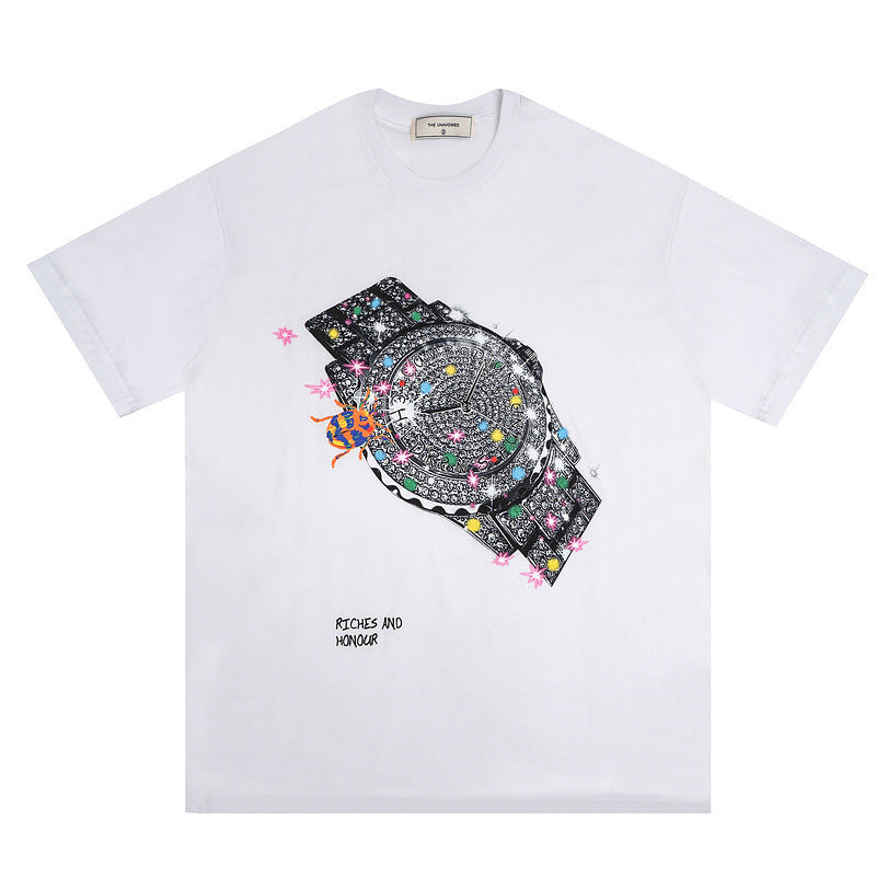 Watch Print Short-sleeved T-shirt Men