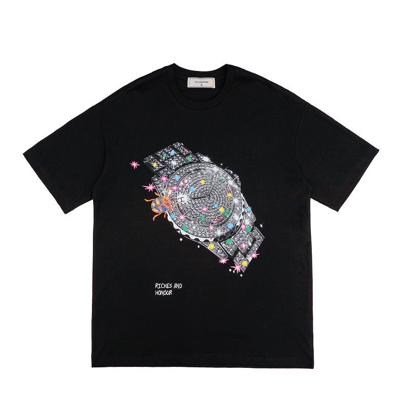 Watch Print Short-sleeved T-shirt Men