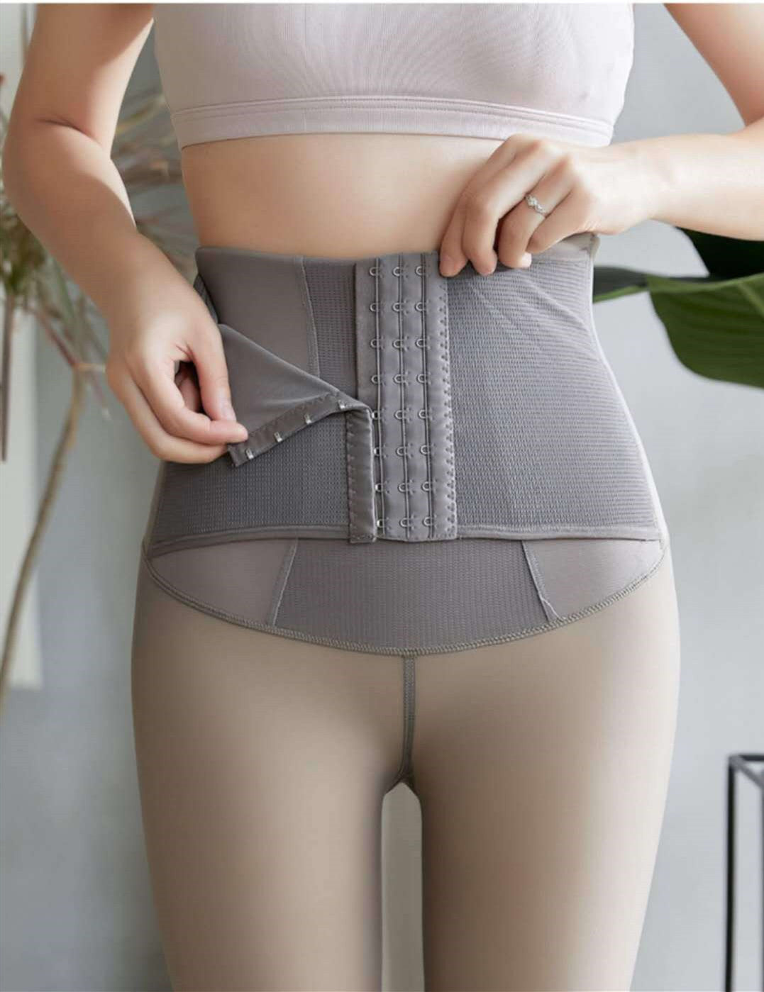 Three-breasted cashmere padded leggings