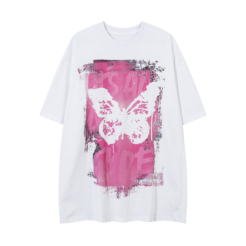 Butterfly Abstract Short-sleeved T-shirt Loose Men