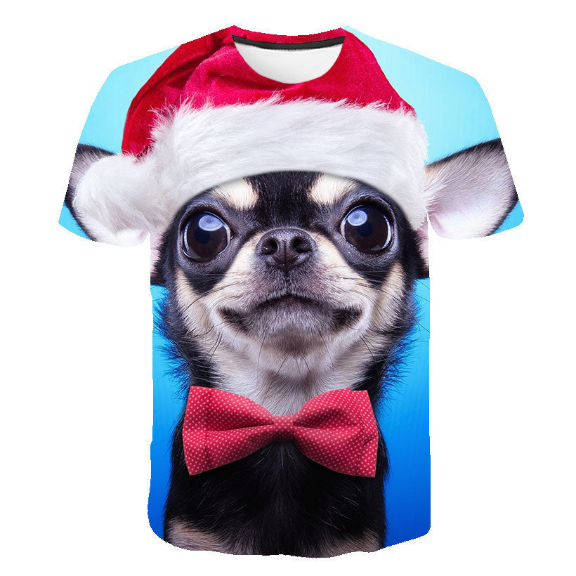 Digital Cartoon Print Loose Men T Shirt