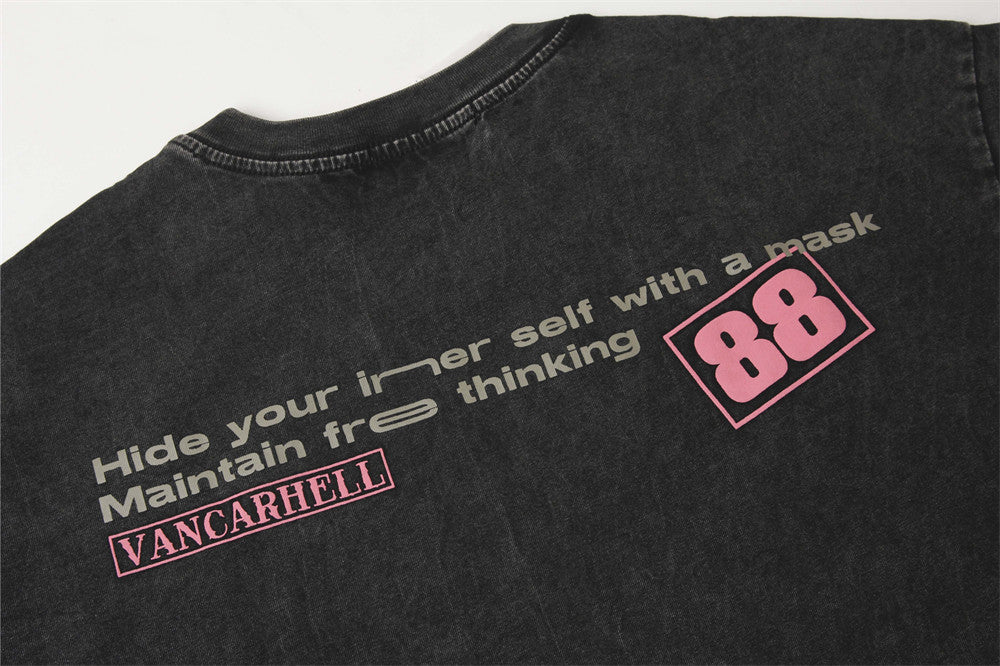 Vintage Print Short Sleeves T-shirt Men