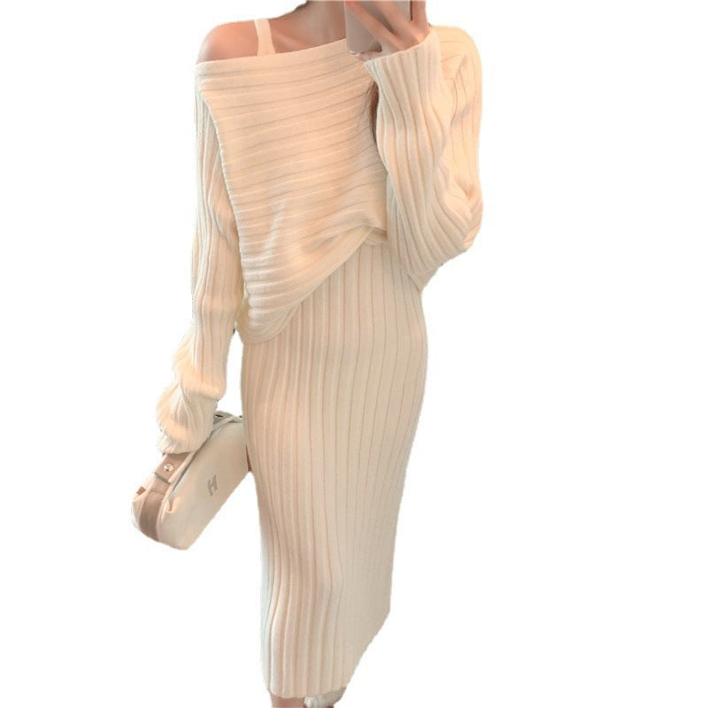 Two-piece Set Sweater Women Knitted Dress