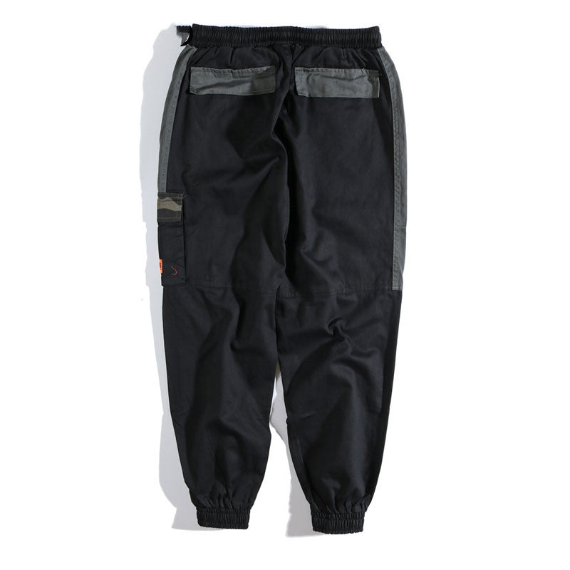 Men's embroidered camouflage loose cargo pants