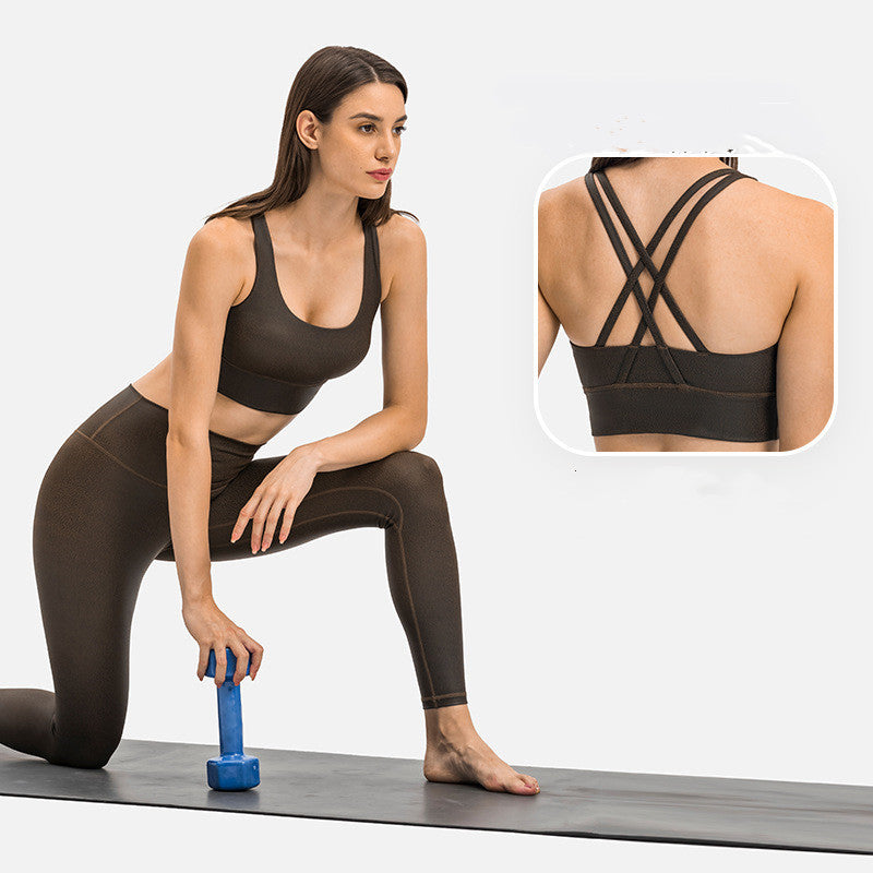 New Matte Leather Print Sports Bra