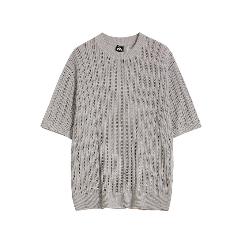 Fashion Personality Hollow Out Knitwear T-shirt Men