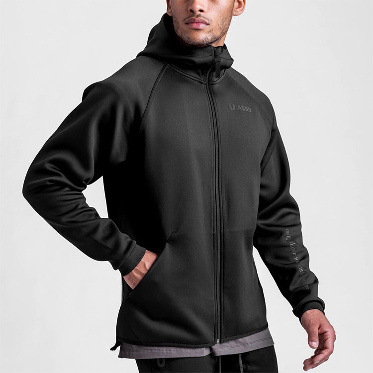 Men's Loose Large Solid Color Printed Hoodie