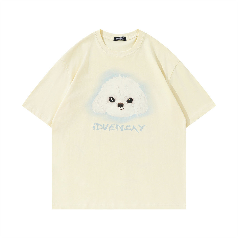 Cartoon Print Short-sleeved T-shirt For Men