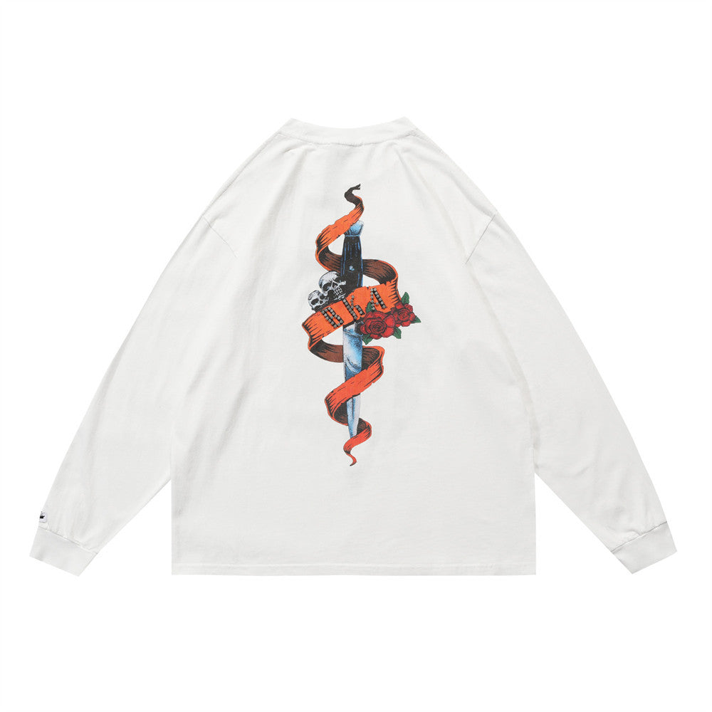Dark Demon Skull Long Sleeve T-Shirt Men