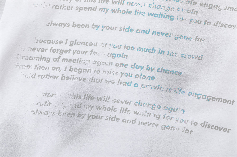 Fashion Inkjet Letter Cotton T-shirt Men