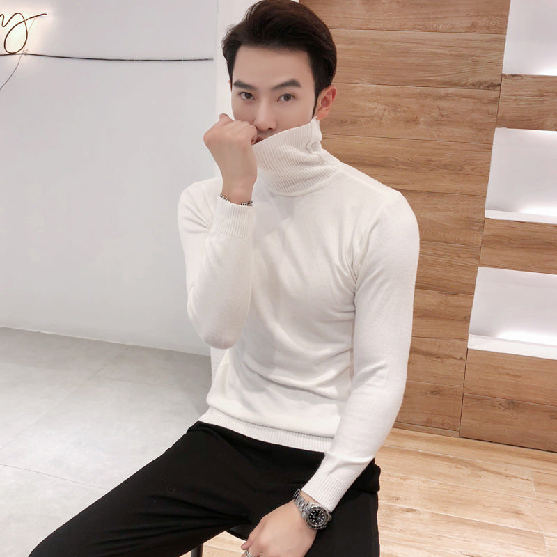 Men's Fall Fashion Slim Solid Color Turtleneck Sweater