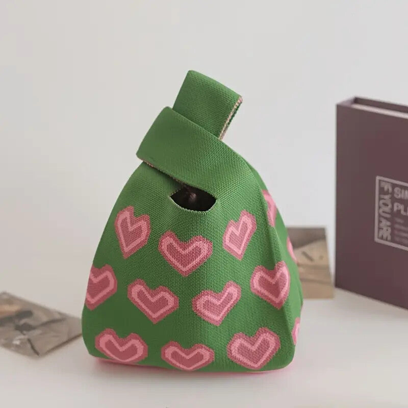 Handbag Women's Knitted Wool Bucket Bag  Versatile Handbag Casual Tote Bag Box Rice Bag