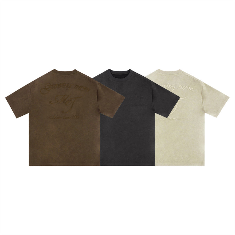 Simple Embroidered Letter T-shirt For Men