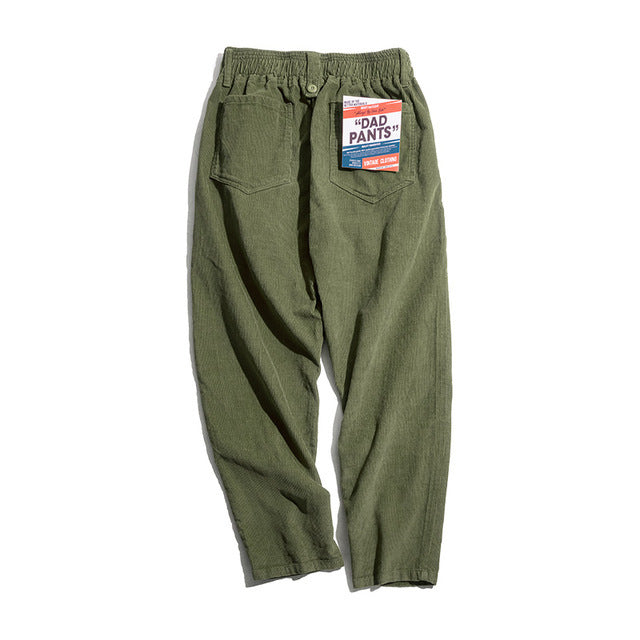 Maden Vintage Brown Corduroy Pants Men Solid Harajuku Straight  Pant Cargo Retro Casual Streetwear Trouser Safari  Bottoms